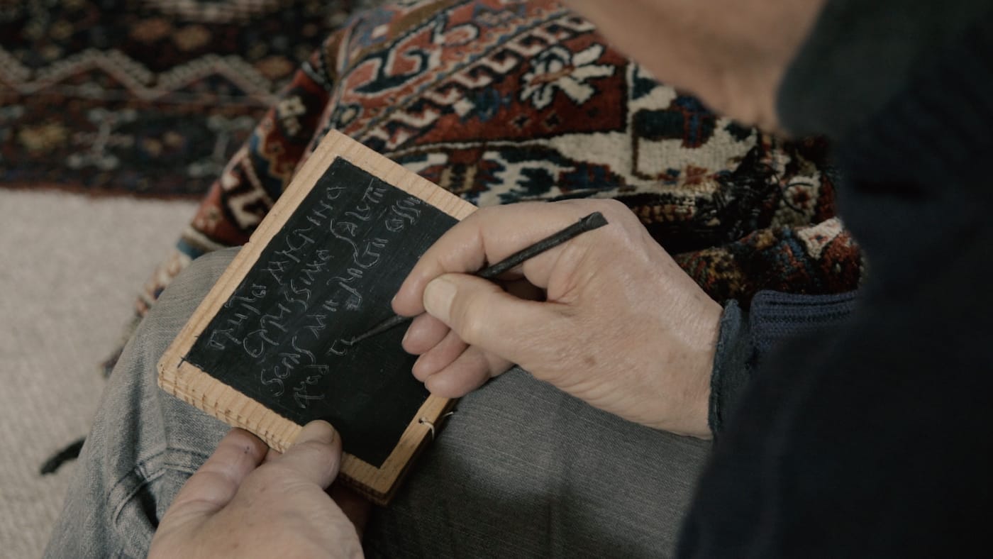 16. Cursive Latin text on a reconstruction waxed writing tablet (c) NextShoot