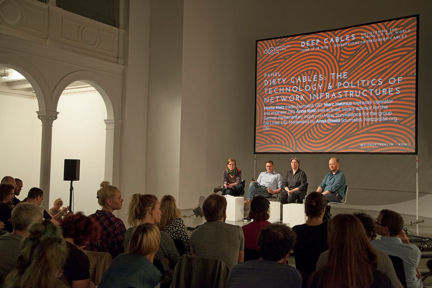 Kunstquartier Bethanien. Deep Cables. Disruption Network Lab is an ongoing platform of events and research focused on art, hacktivism and disruption. The Laboratory takes shape through a series of conference events at Studio 1, Kunstquartier Bethanien in Berlin.
