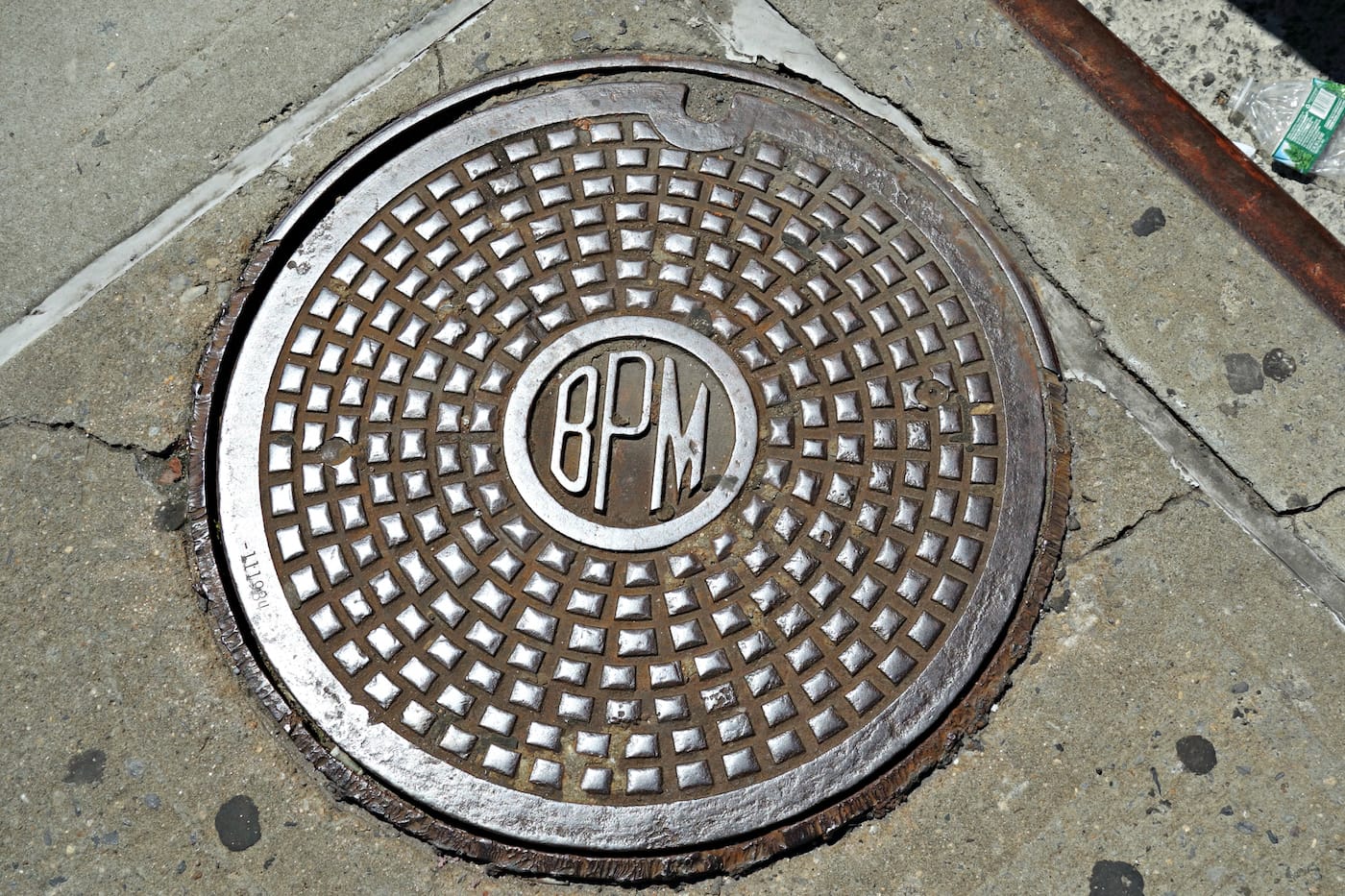 "BPM" manhole cover