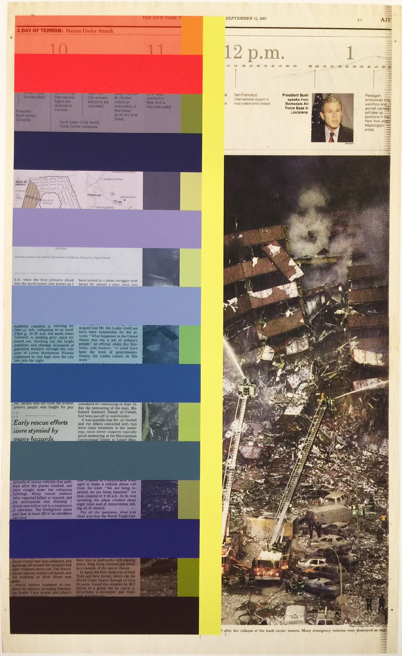 DOUG ASHFORD “Next Day (New York Times, pages A1-A28)” (2015-2016), paper size 37” by 23” archival inkjet prints. (All images courtesy: Mary Boone Gallery, New York and Wilfried Lentz Gallery, Rotterdam)