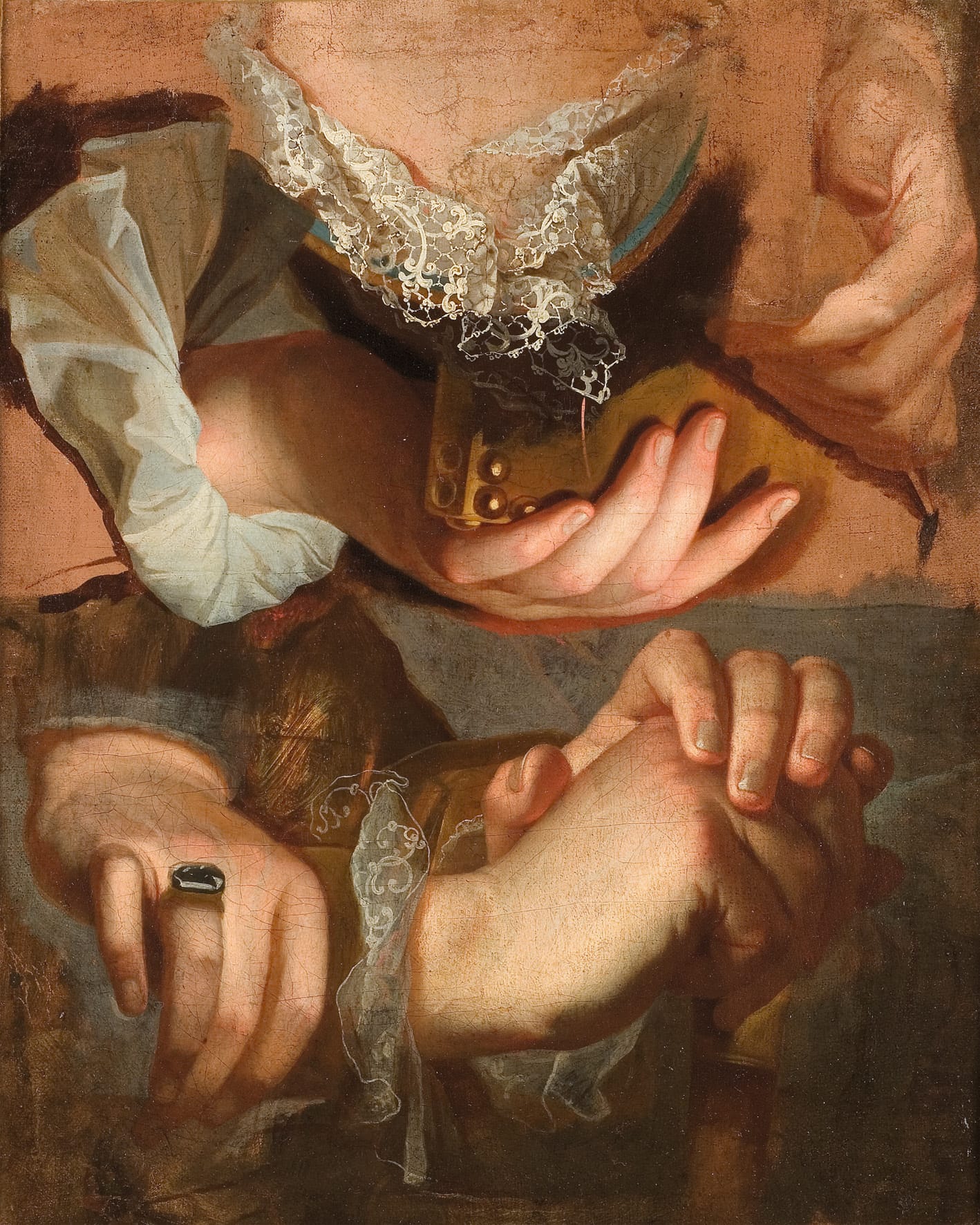 Hyacinthe Rigaud, "Study of Hands" (1715–23), oil on canvas (© Musée Fabre de Montpellier Méditerranée Métropole; photo by Frédéric Jaulmes)