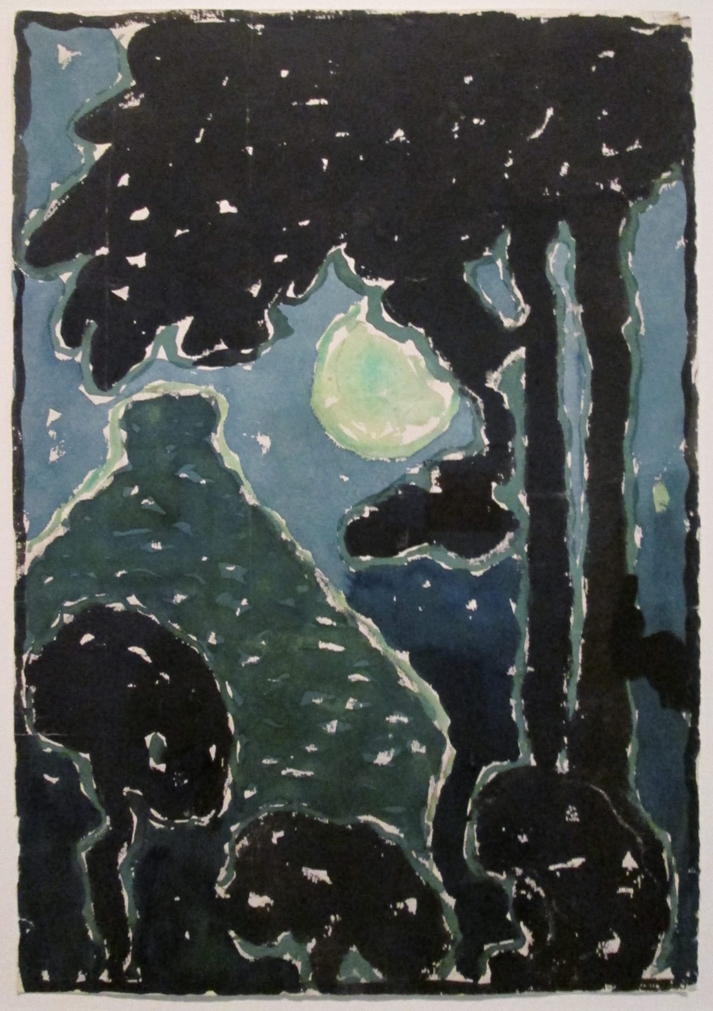 Georgia O’Keeffe, “House with Tree — Green” (1918), watercolor and graphite on paper