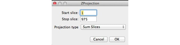 Directions for creating summed images of films