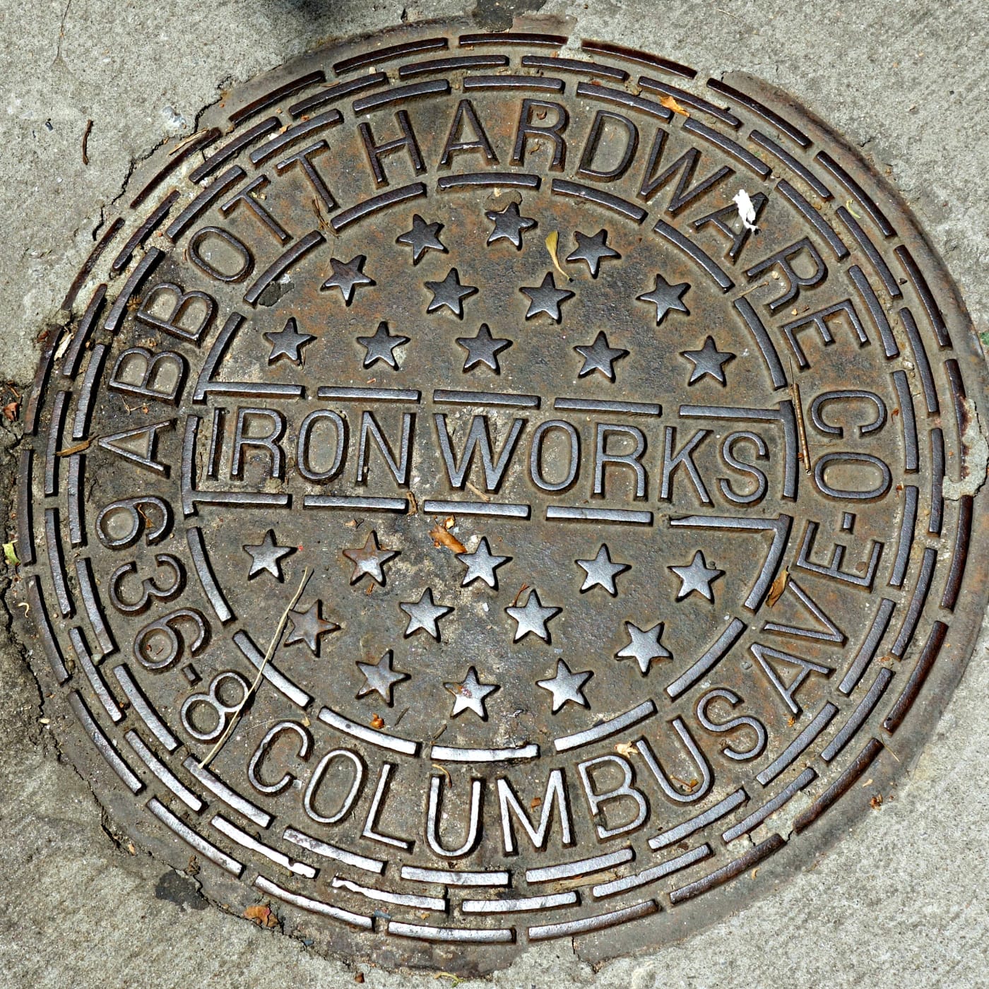 An Abbott Hardware Co. Ironworks cover