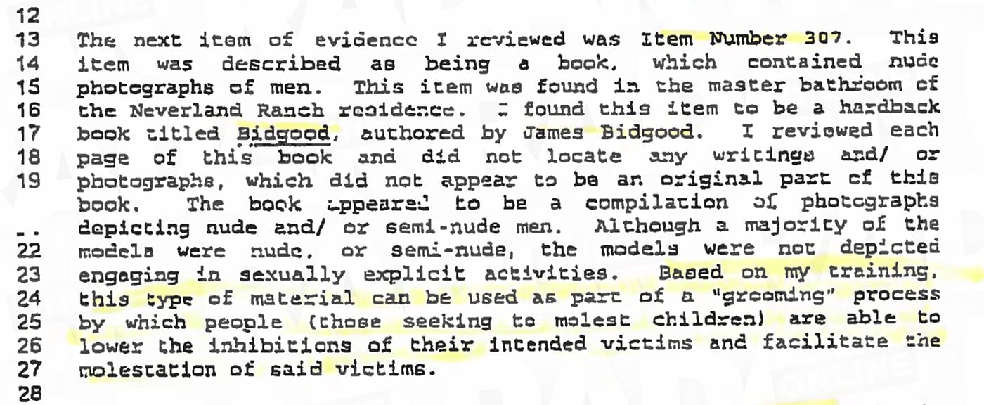 A portion of the Santa Barbara Country Sheriff’s Department’s police report regarding a book of art by James Bidgood. (screenshot by the author) (click to enlarge)