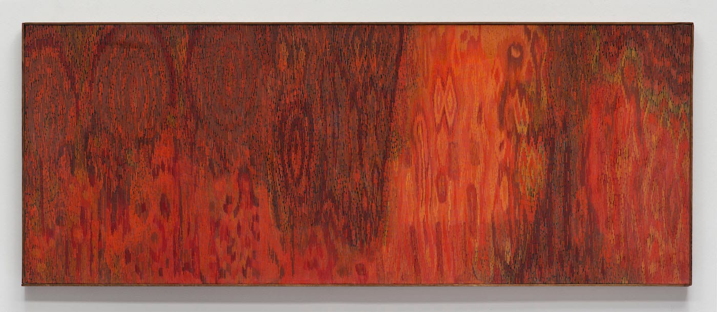 LEE MULLICAN, Meditation on Landscape 1962 Oil on canvas 36 x 90 in.