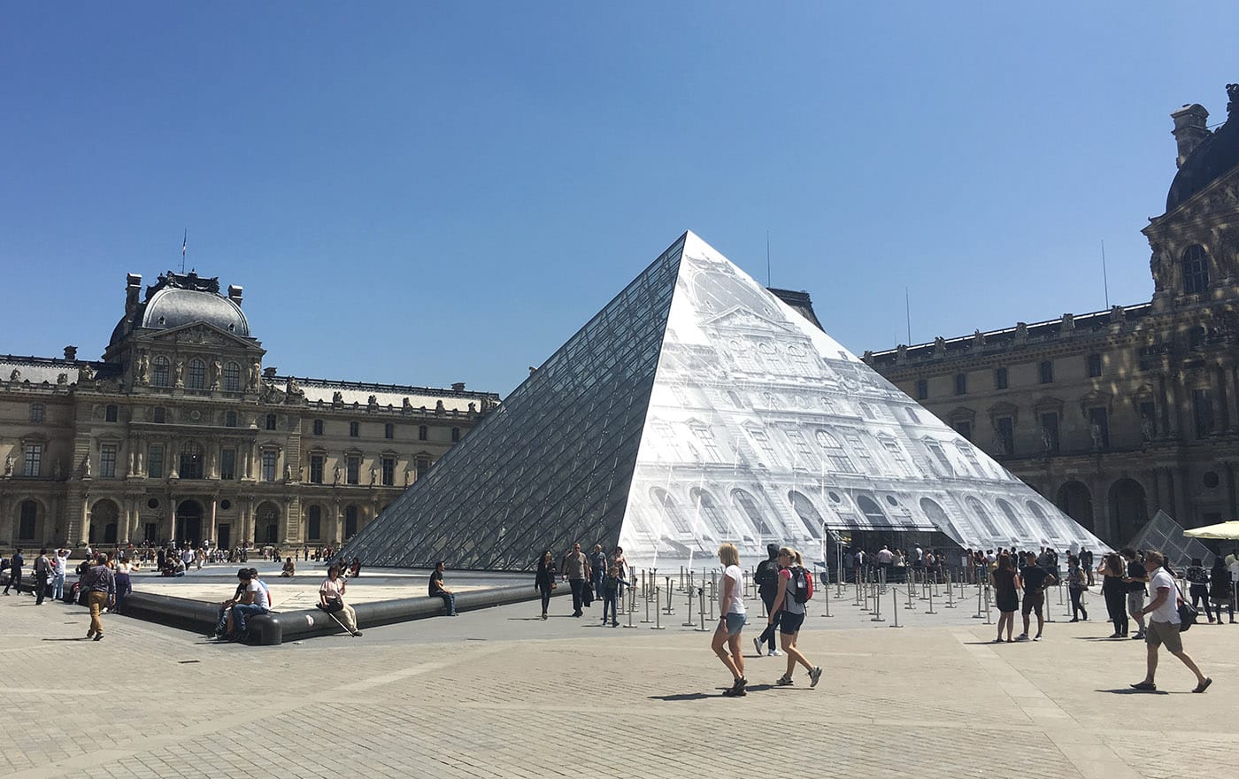 Installation view of 'JR at the Louvre'