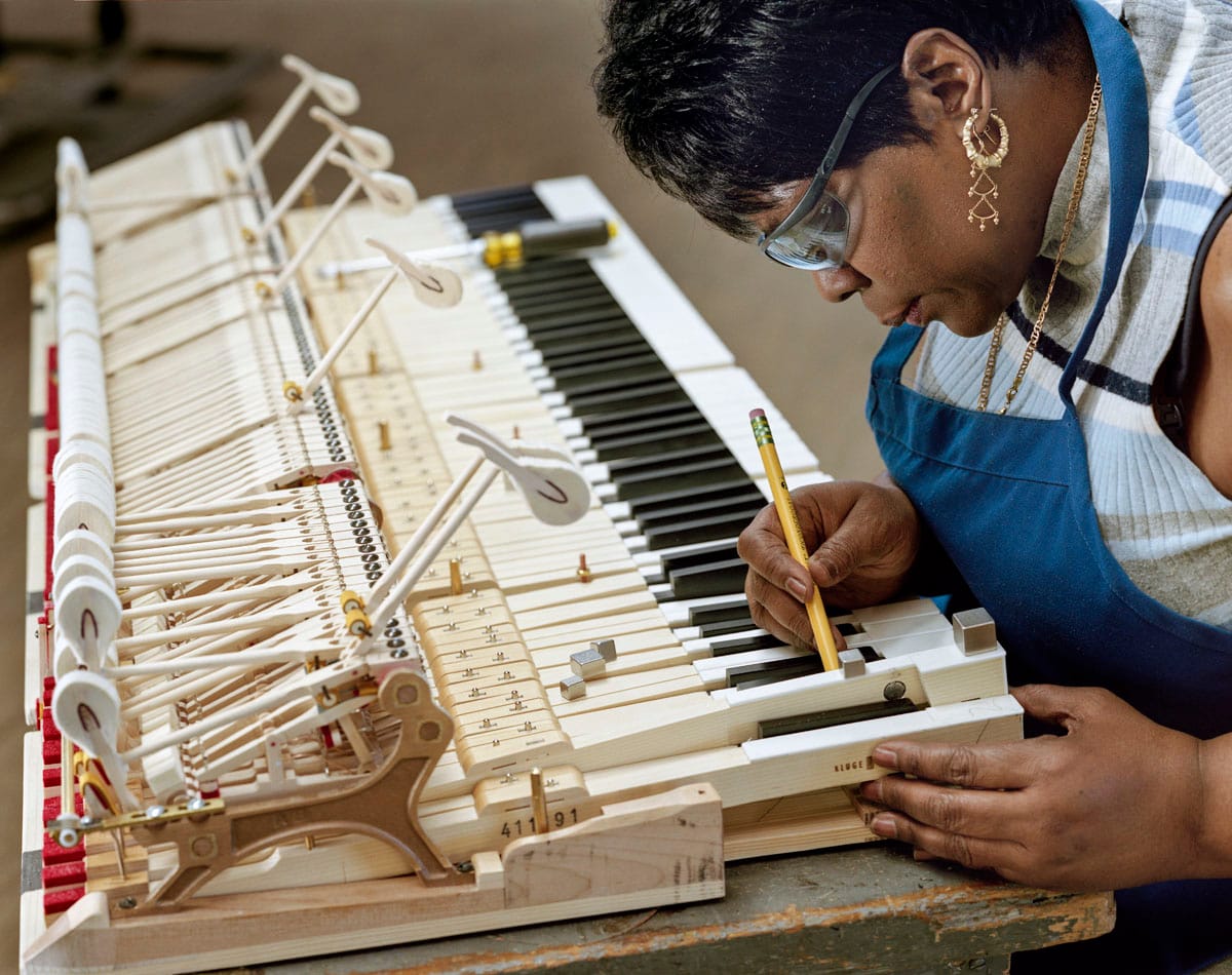 Photograph from 'Making Steinway' (2011-15) (© Christopher Payne)