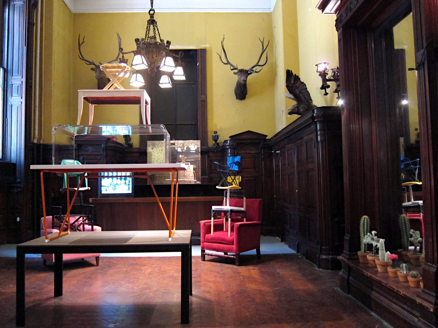 Installation view of Martin Creed's 'The Back Door' in the Park Avenue Armory's Field and Staff Room (all photos by the author for Hyperallergic)