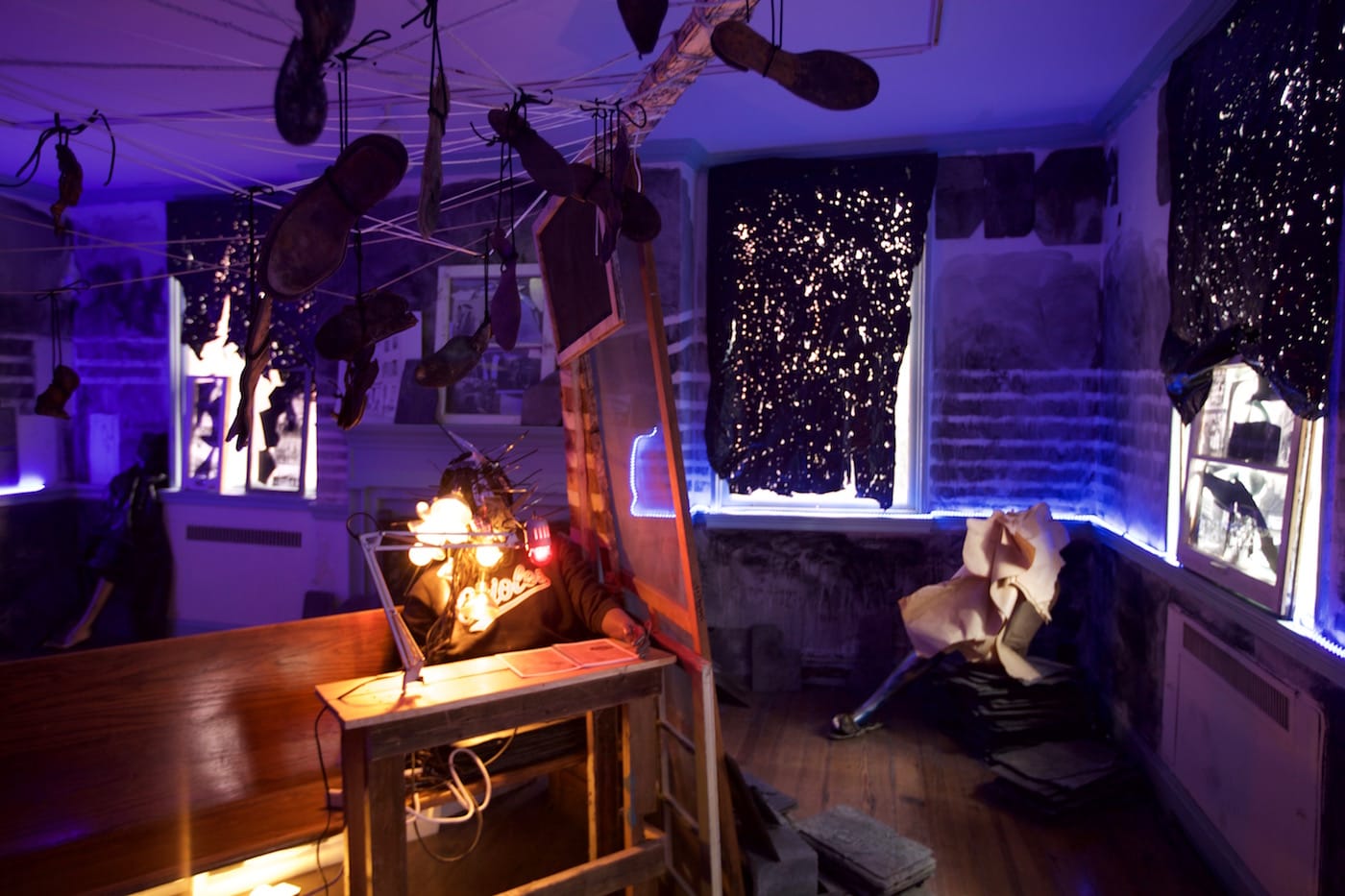 Installation view of Abigail DeVille's 'Only When It’s Dark Enough Can You See The Stars' at the former Peale Museum