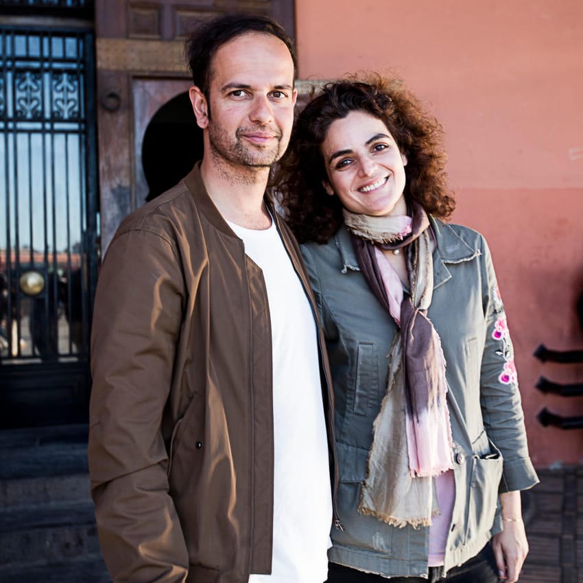Tino Sehgal and curator Mouna Mekouar in Marrakesh
