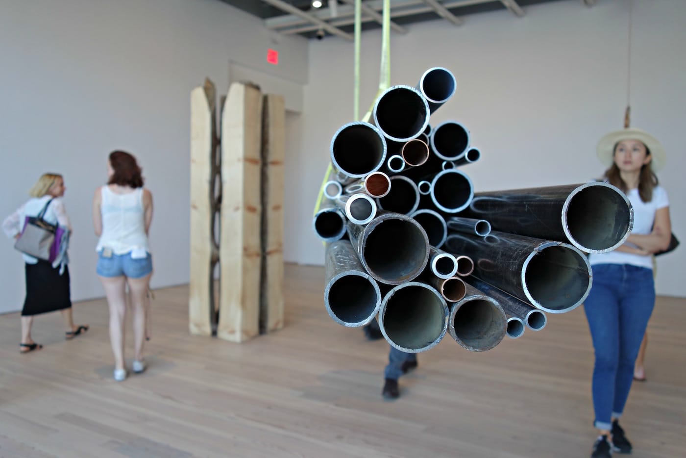 Installation view of 'Virginia Overton: Sculpture Gardens' at the Whitney Museum of American Art