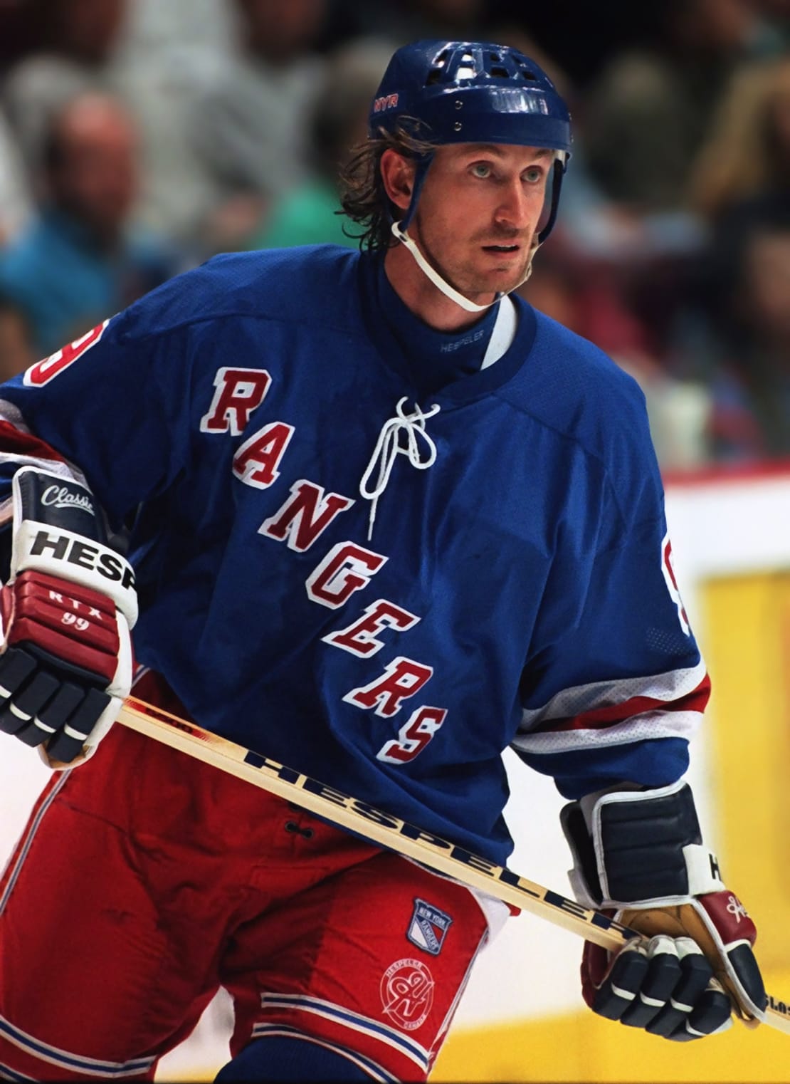 Wayne Gretzky New York Rangers action hjd portrtt