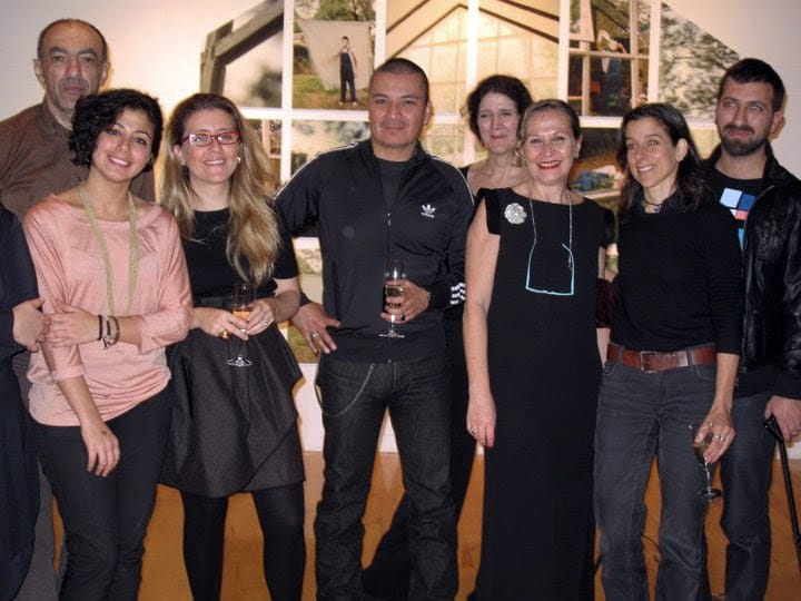 Neery Melkonian with Defne Ayas and Blind Dates Project artists at Pratt Manhattan Gallery in November 2010 (courtesy Blind Dates Project)