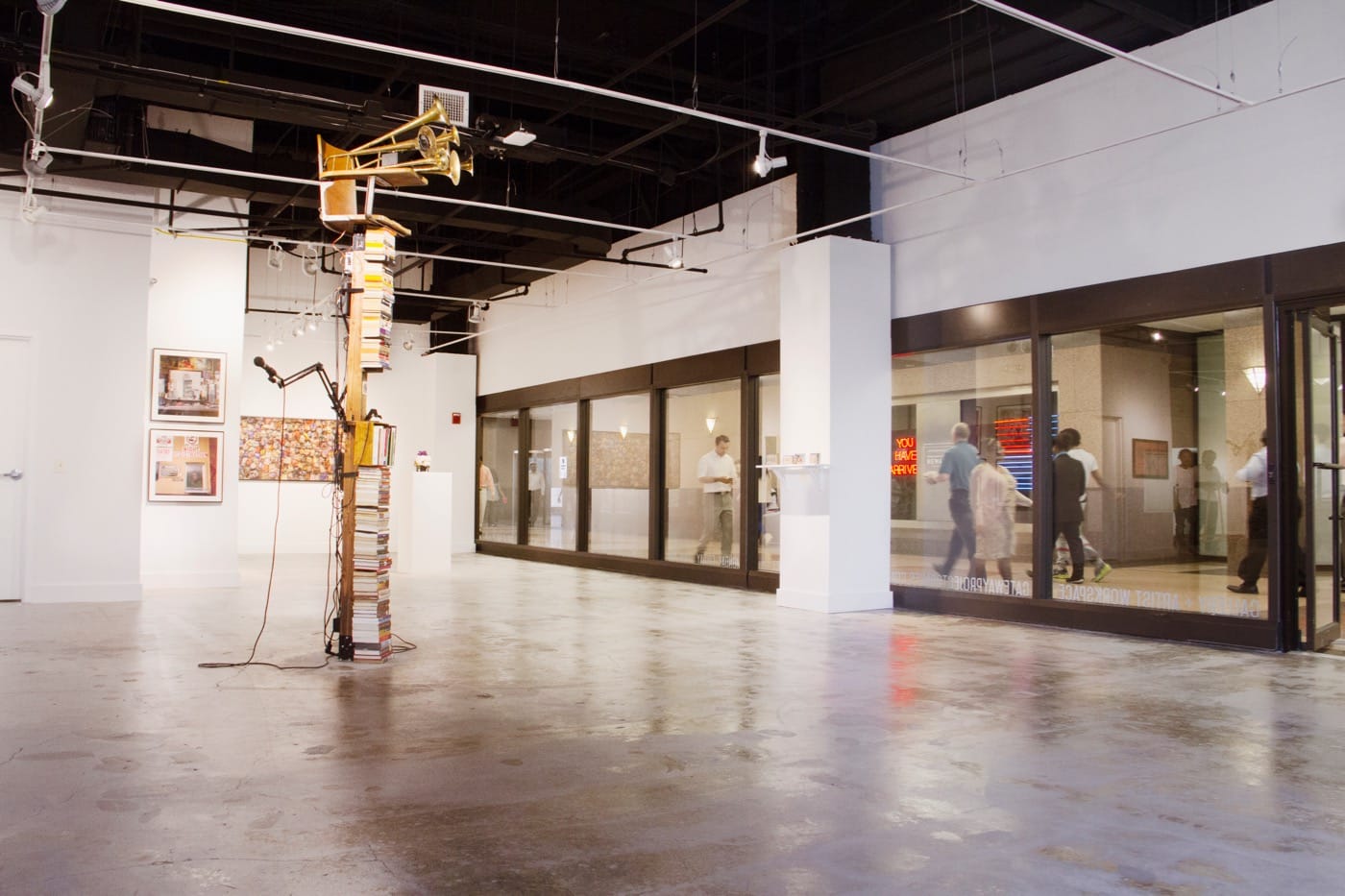 A view of the concourse from inside Gateway Project Spaces, in Newark, NJ