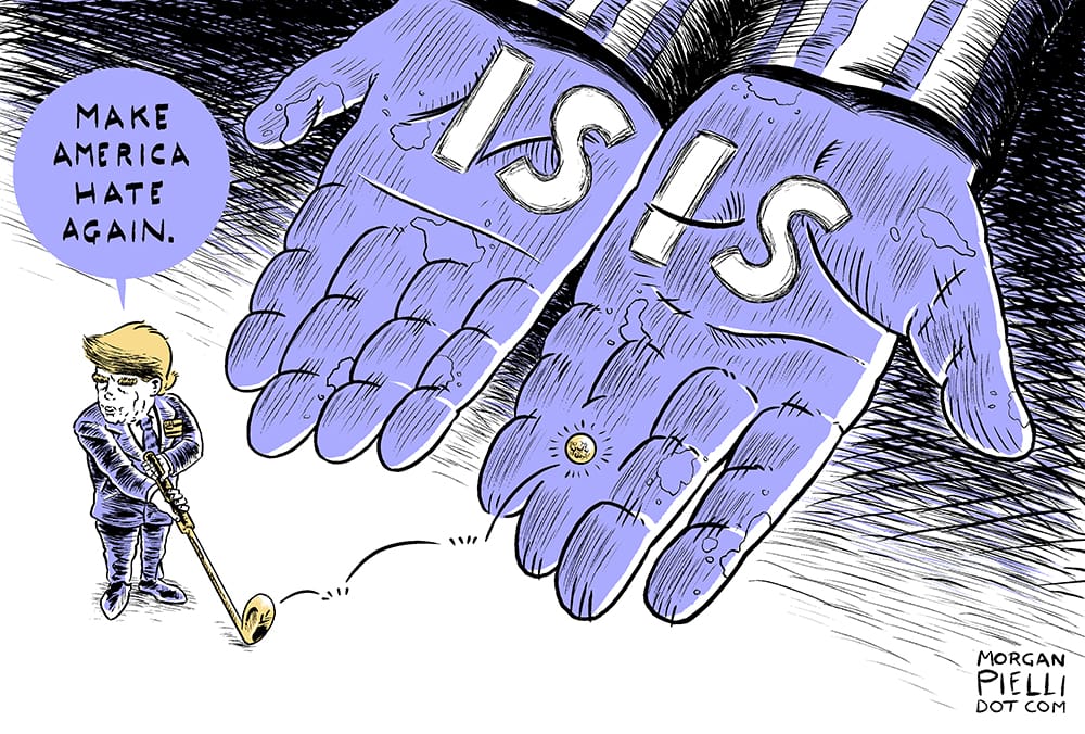 A cartoon by Morgan Pielli for the comixcast RNC (image via comixcast.com)