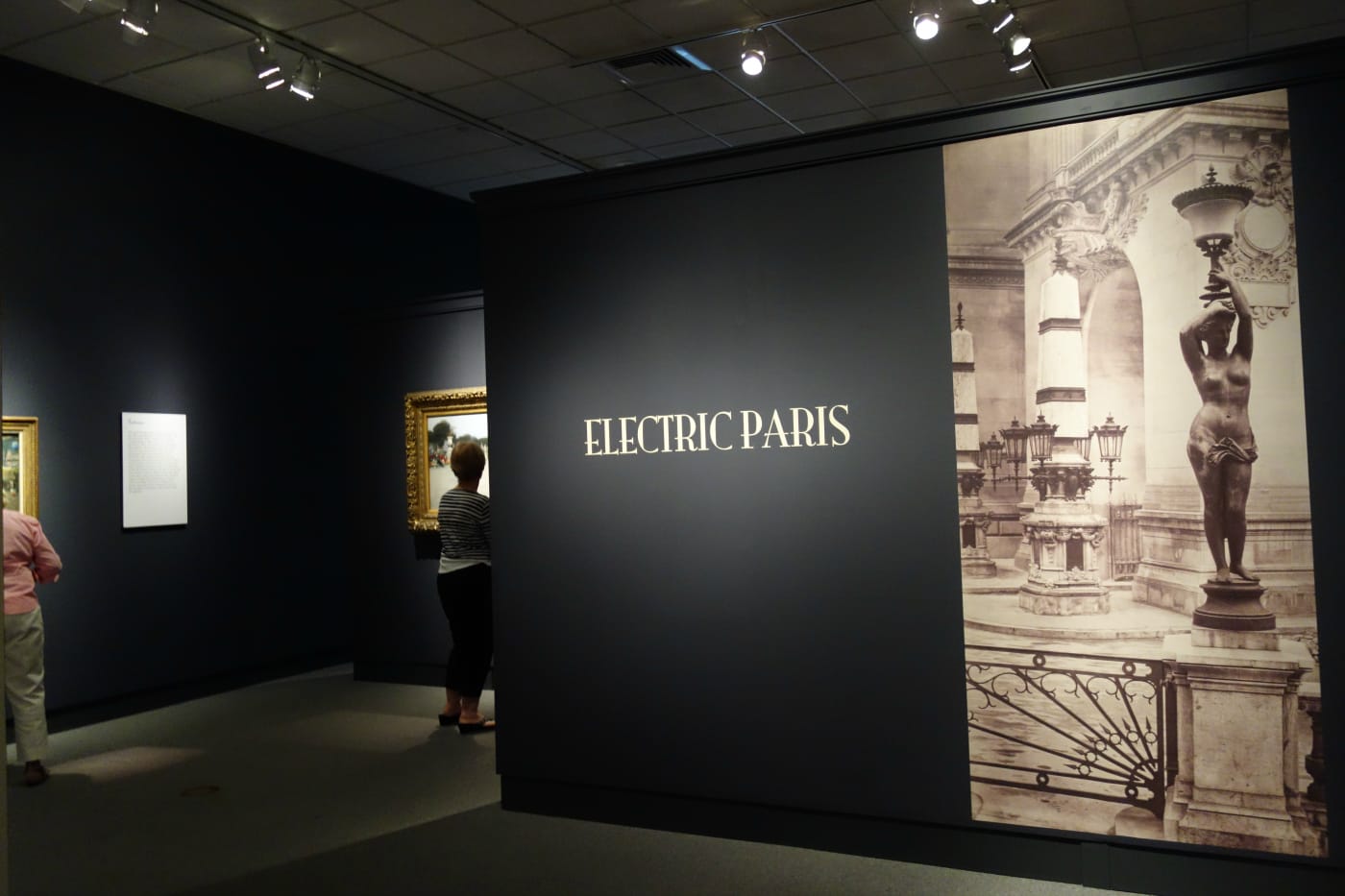Installation view of 'Electric Paris' at the Bruce Museum (photo by the author for Hyperallergic)