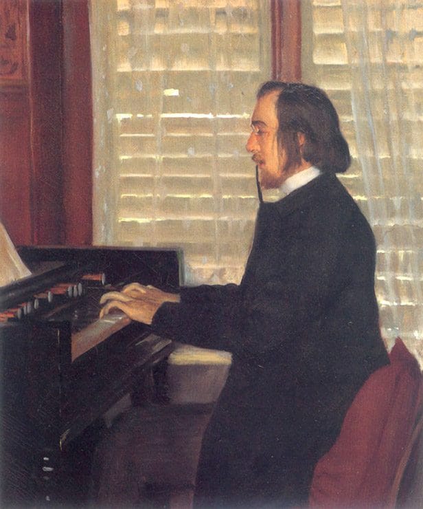 An artist's rendering of a younger Satie (Photo by Art Gallery ErgsArt via Flckr)