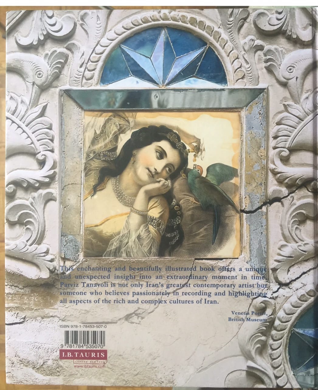 Back cover of Parviz Tanavoli's 'European Women in Persian Houses" (image courtesy Parviz Tanavoli) (click to enlarge)