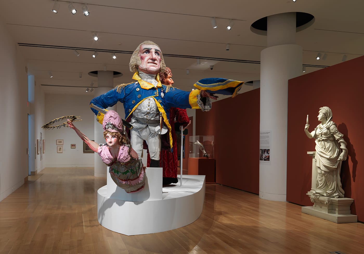 Installation view, 'Happiness, Liberty, Life? American Art and Politics' at the Pennsylvania Academy of Fine Arts, showing Red Grooms' "Philadelphia Cornucopia" (1982), mixed media environment (image courtesy Pennsylvania Academy of Fine Arts) (click to enlarge)