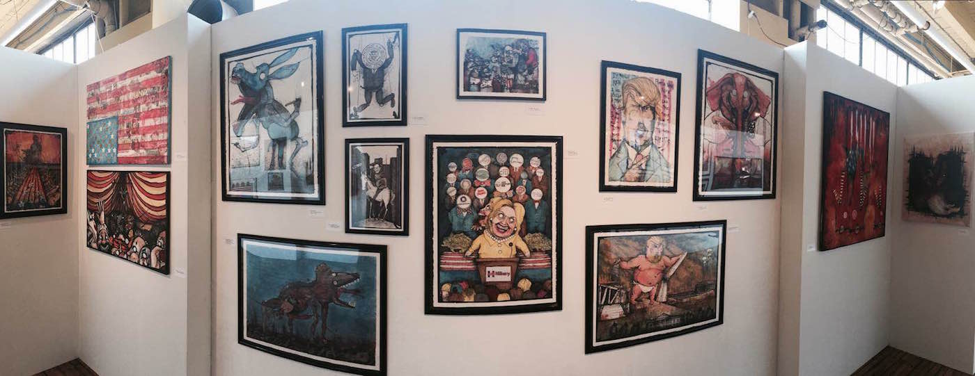 Installation view of 'Adam Sheetz: Nobody’s Safe' at Gallery 160 (image courtesy the artist) (click to enlarge)