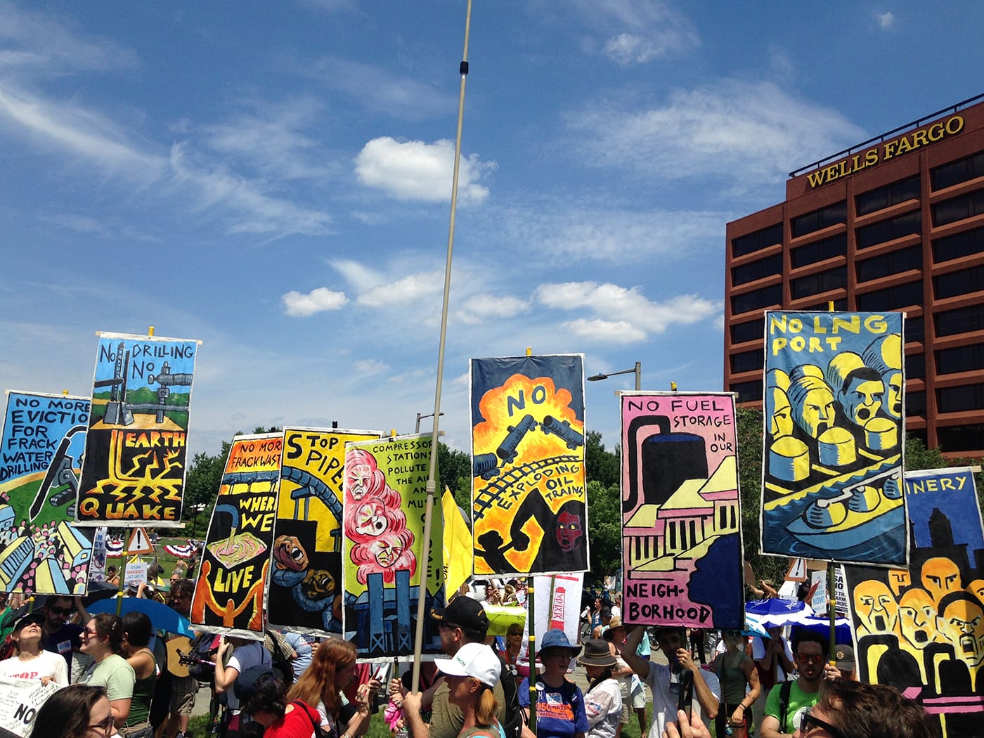 Protest signs and art at the Democratic National Convention (photo by the author for Hyperallergic) (click to enlarge)
