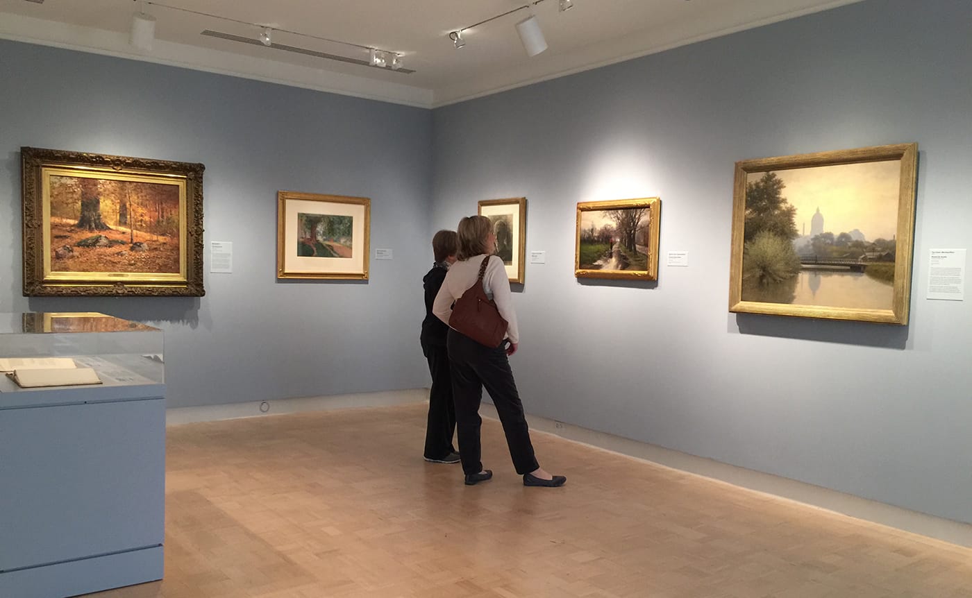 Installation view, 'A Land Enchanted: The Golden Age of Indiana Art, 1877-1902' at the Indianapolis Museum of Art (all photos by the author for Hyperallergic) (click to enlarge)