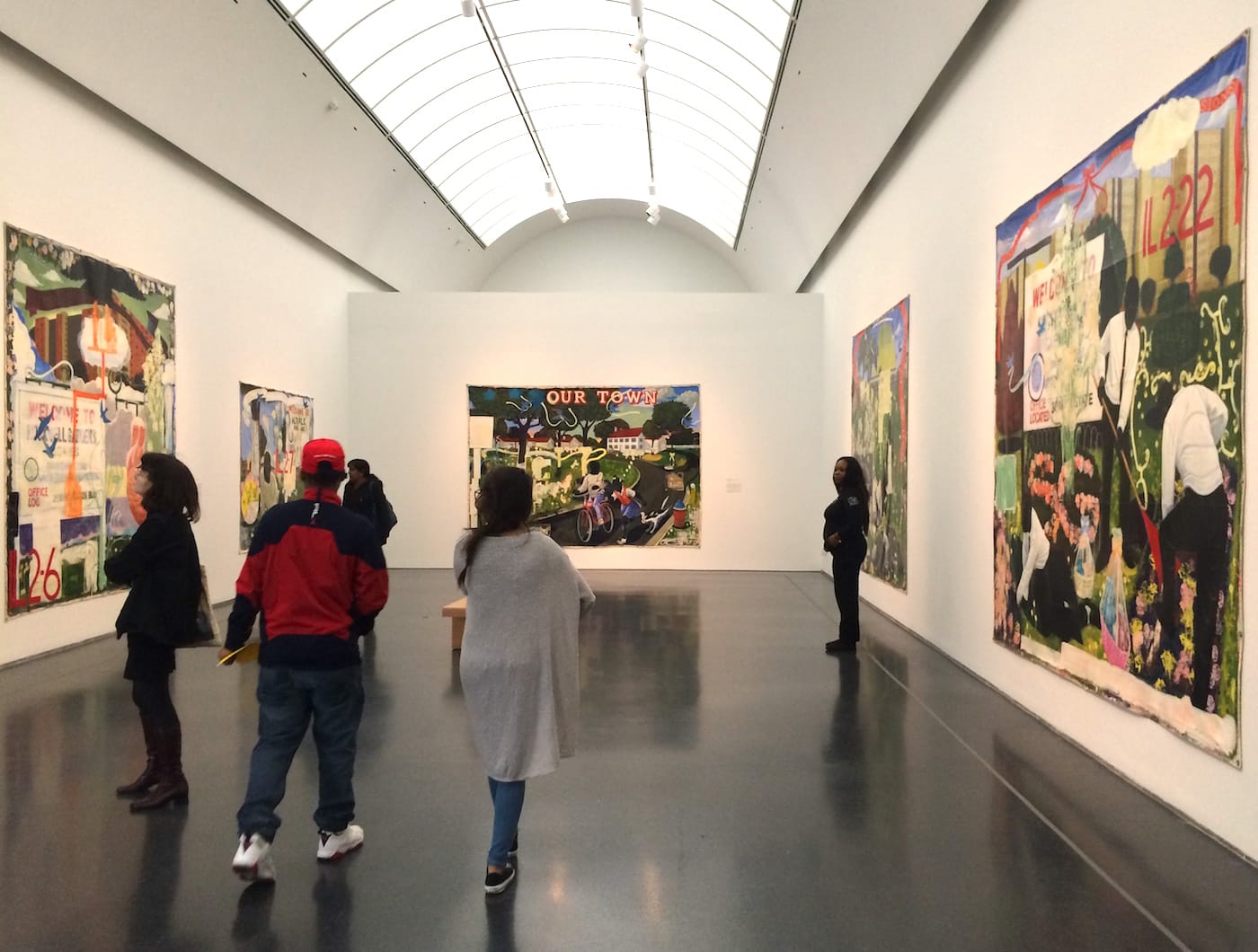 Installation view of 'Kerry James Marshall: Mastry' at the Museum of Contemporary Art Chicago (photo by the author for Hyperallergic)