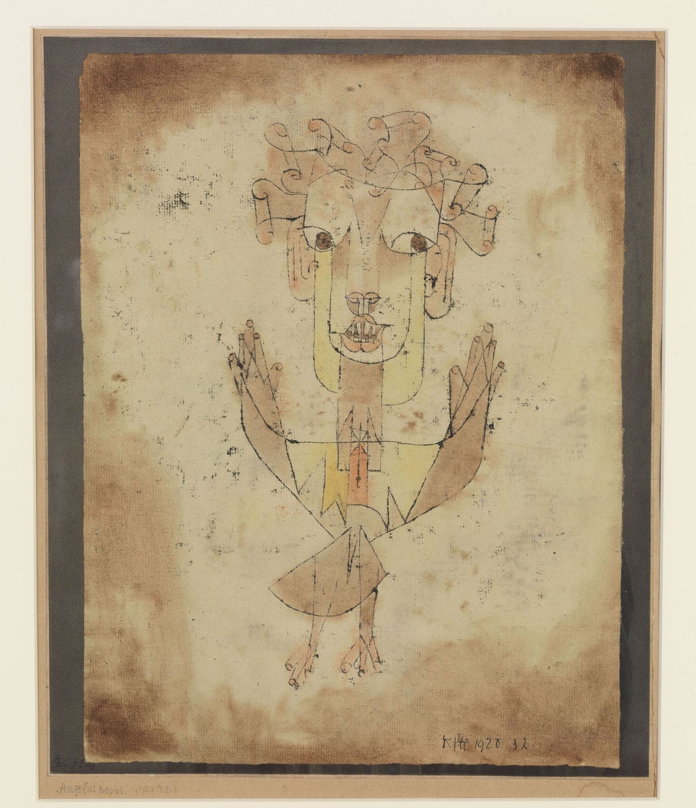 Paul Klee, “Angelus novus” (1920), oil and watercolor on paper on card (courtesy the Israel Museum, Jerusalem)