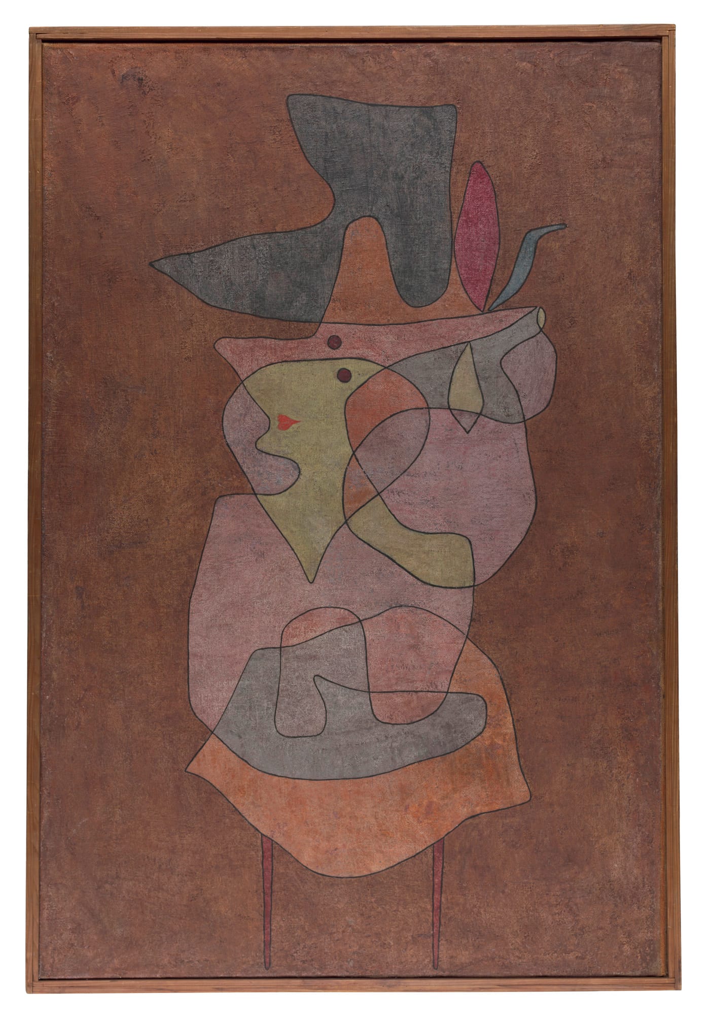 Paul Klee, “Dame Démon” (1935), oil and watercolor on prepared hessian canvas on card (Zentrum Paul Klee, Berne)