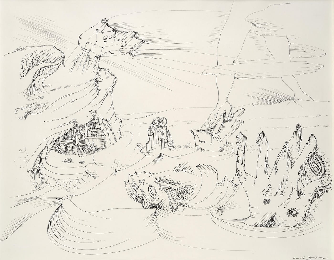 André Masson, “La mer se retire” ("The Sea Withdraws," 1941) (all images courtesy Galerie Natalie Seroussi)