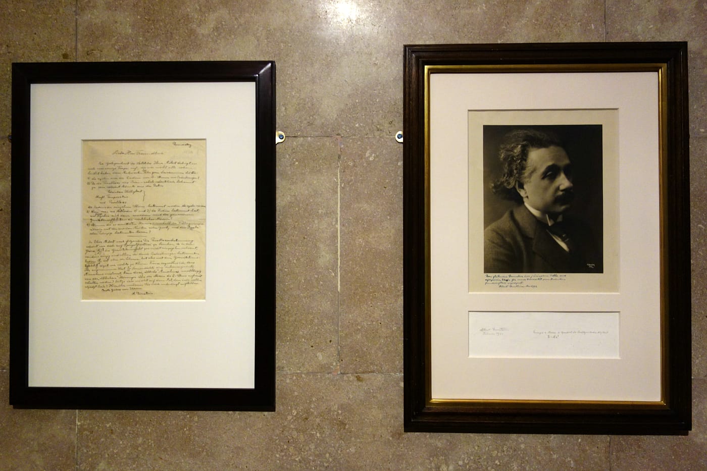 Installation view of 'Celebrating 100 Years of Einstein's General Theory' at the Morgan Library & Museum (photo by the author for Hyperallergic)