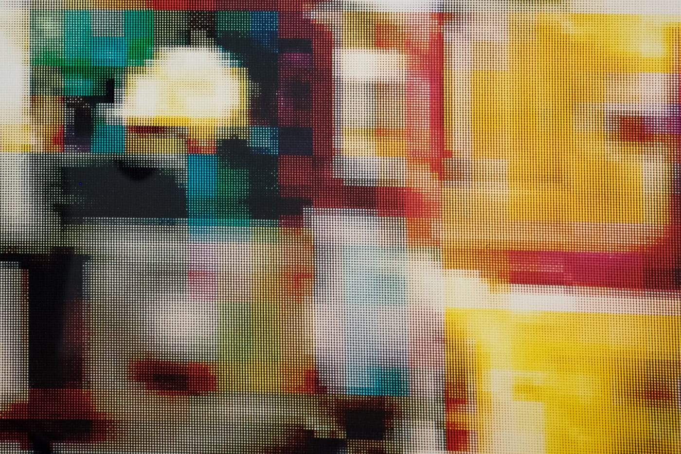 Olaf Rauh, "Playground #1" (detail, 2001) (photo by the author for Hyperallergic) (click to enlarge)