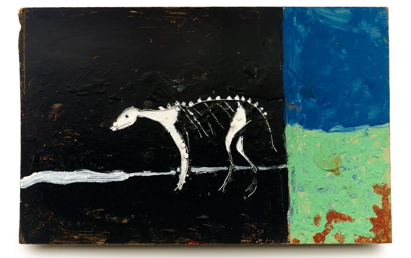 Ronald Lockett (1965–1998, Bessemer, Alabama) Rebirth Bessemer, Alabama 1987 Wire, nails, and paint on Masonite 12 x 18 1/2 x 1 1/2" Collection of Souls Grown Deep Foundation (Photo by Stephen Pitkin / Pitkin Studio0