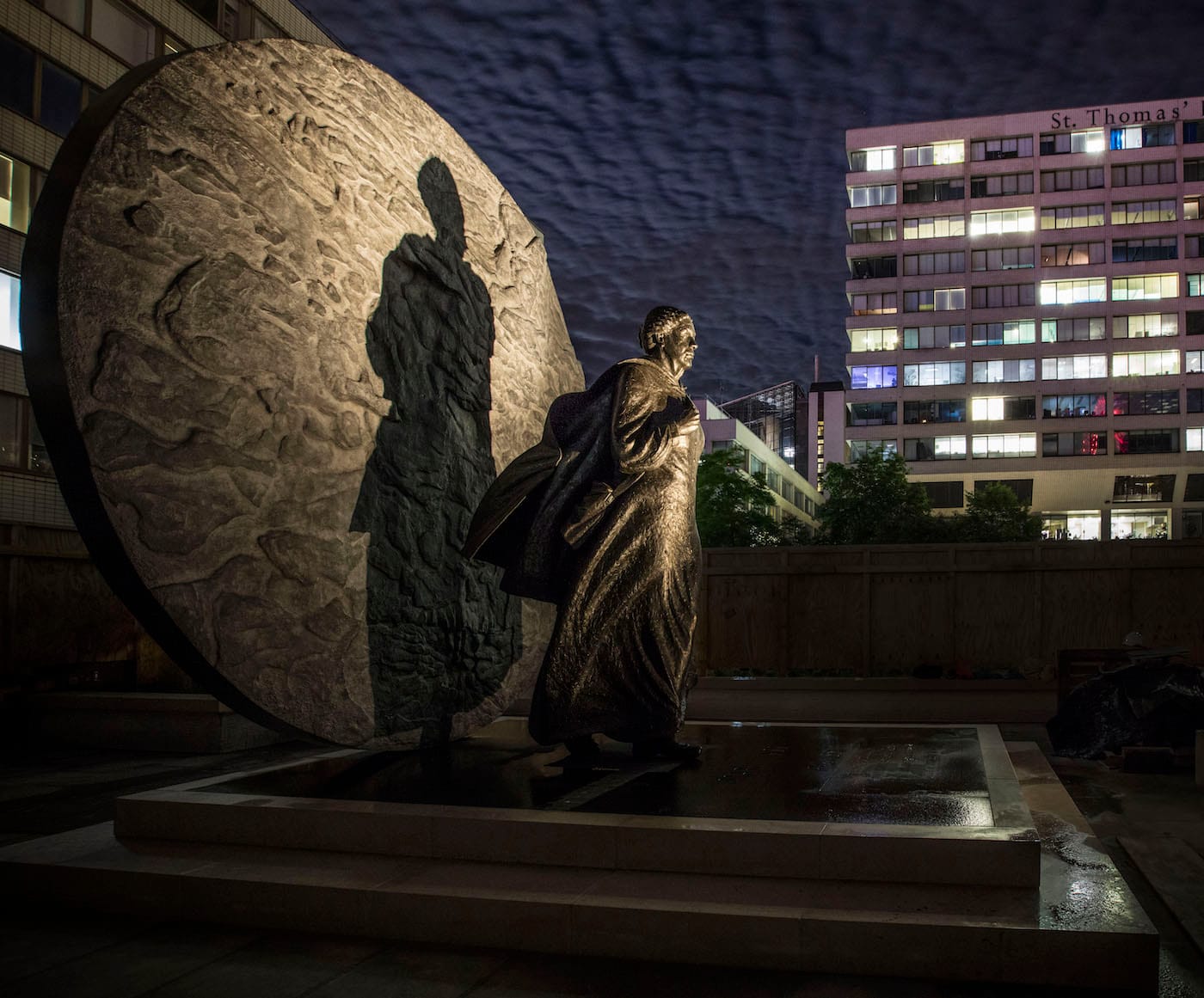 The Mary Seacole statue at night (courtesy the Mary Seacole Memorial Statue Appeal)