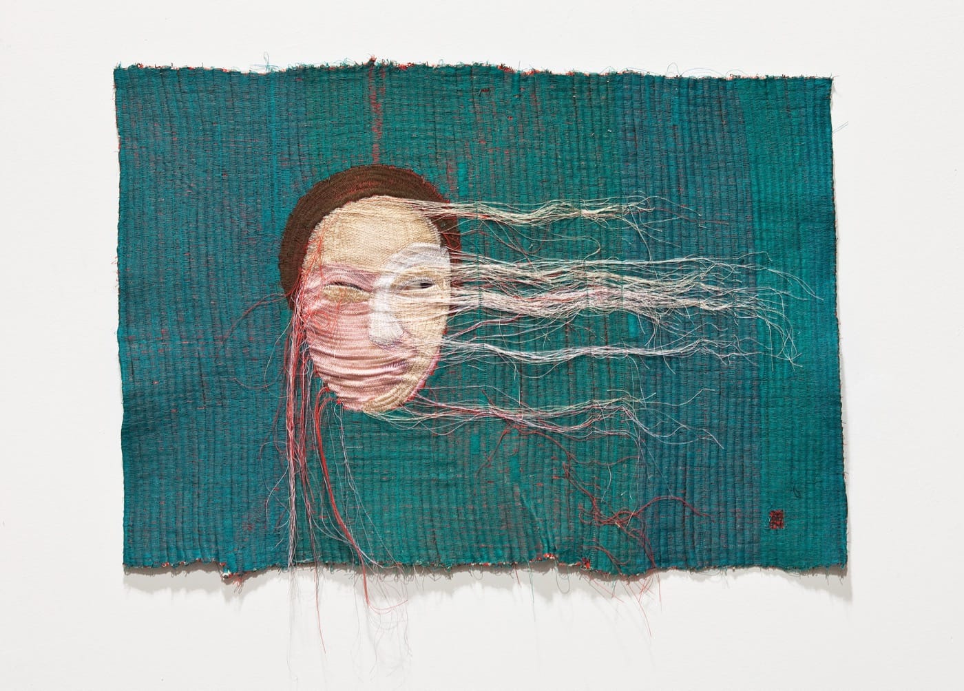 Yoon Ji Seon, Rag face #10, 2012 Sewing on fabric and photograph, 18 ½ x 26 7/16 in Courtesy the Artist and&nbsp;Yossi Milo Gallery, New York