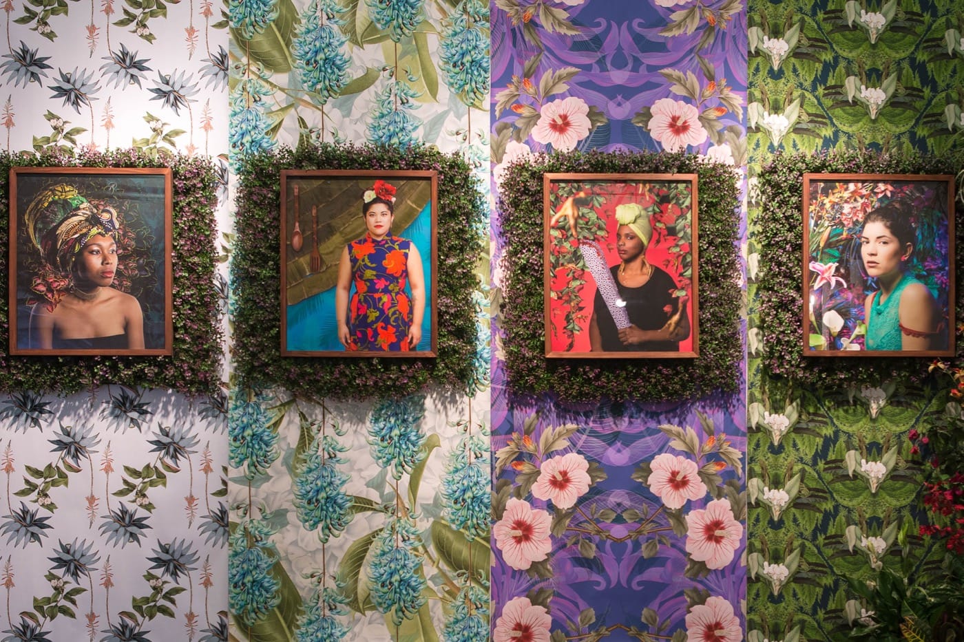 Several works by artist Tiffany Smith, for All Your Wide Futures , an exhibition of public art by female-identified artists along the corridor leading to Newark's Penn Station