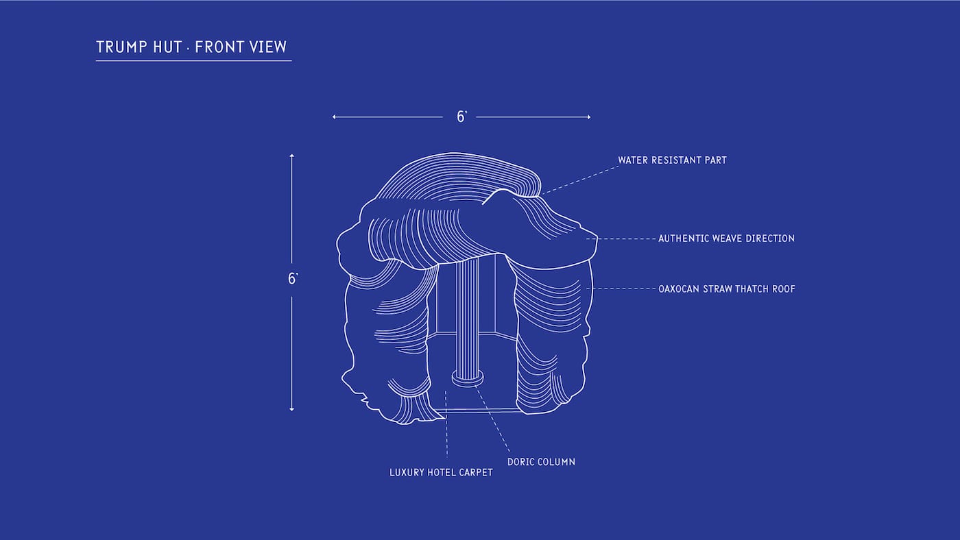 The Trump Hut blueprint (image courtesy the artists)