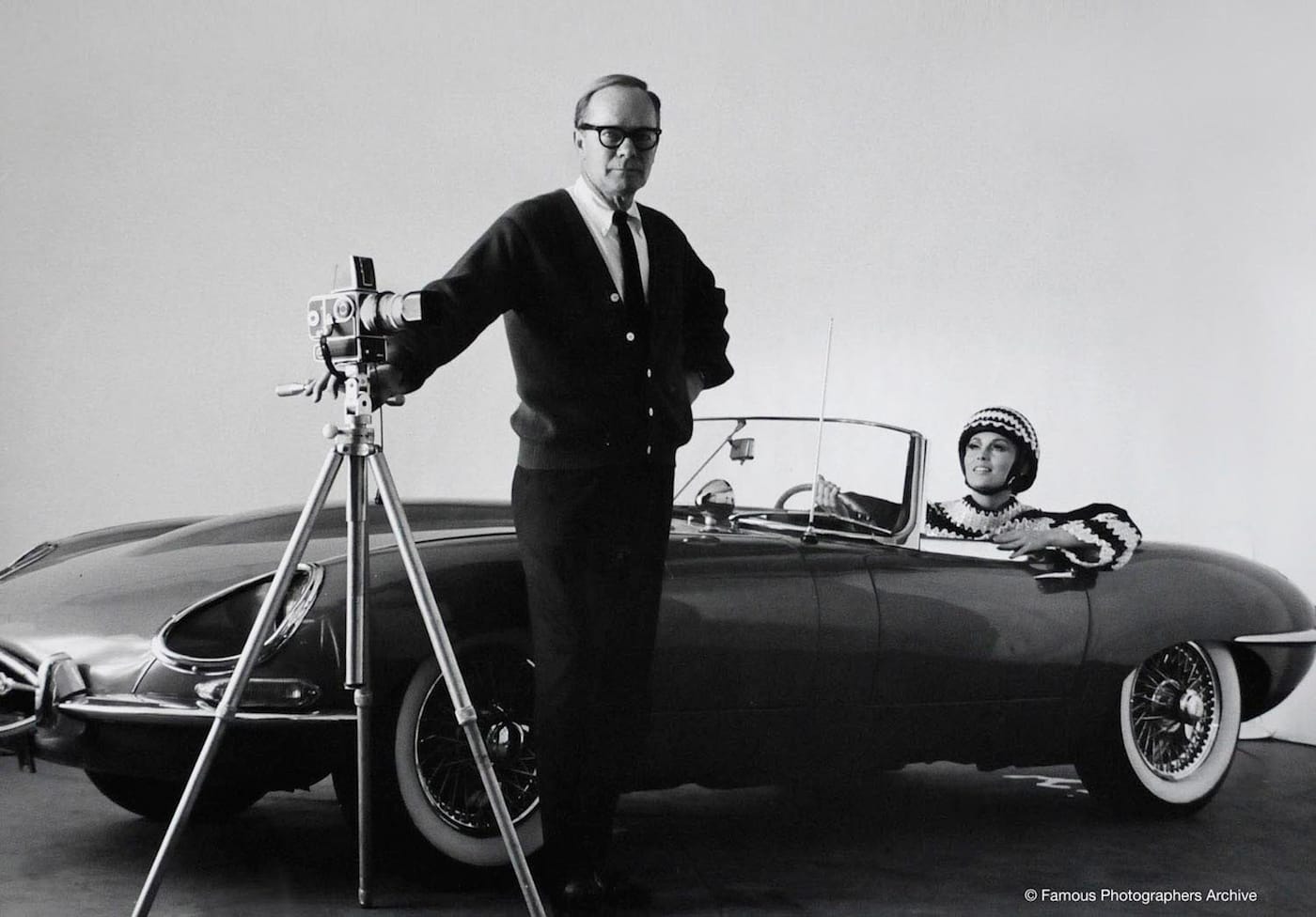 Richard Beatie with Hasselblad EL and Jag XKE 1963