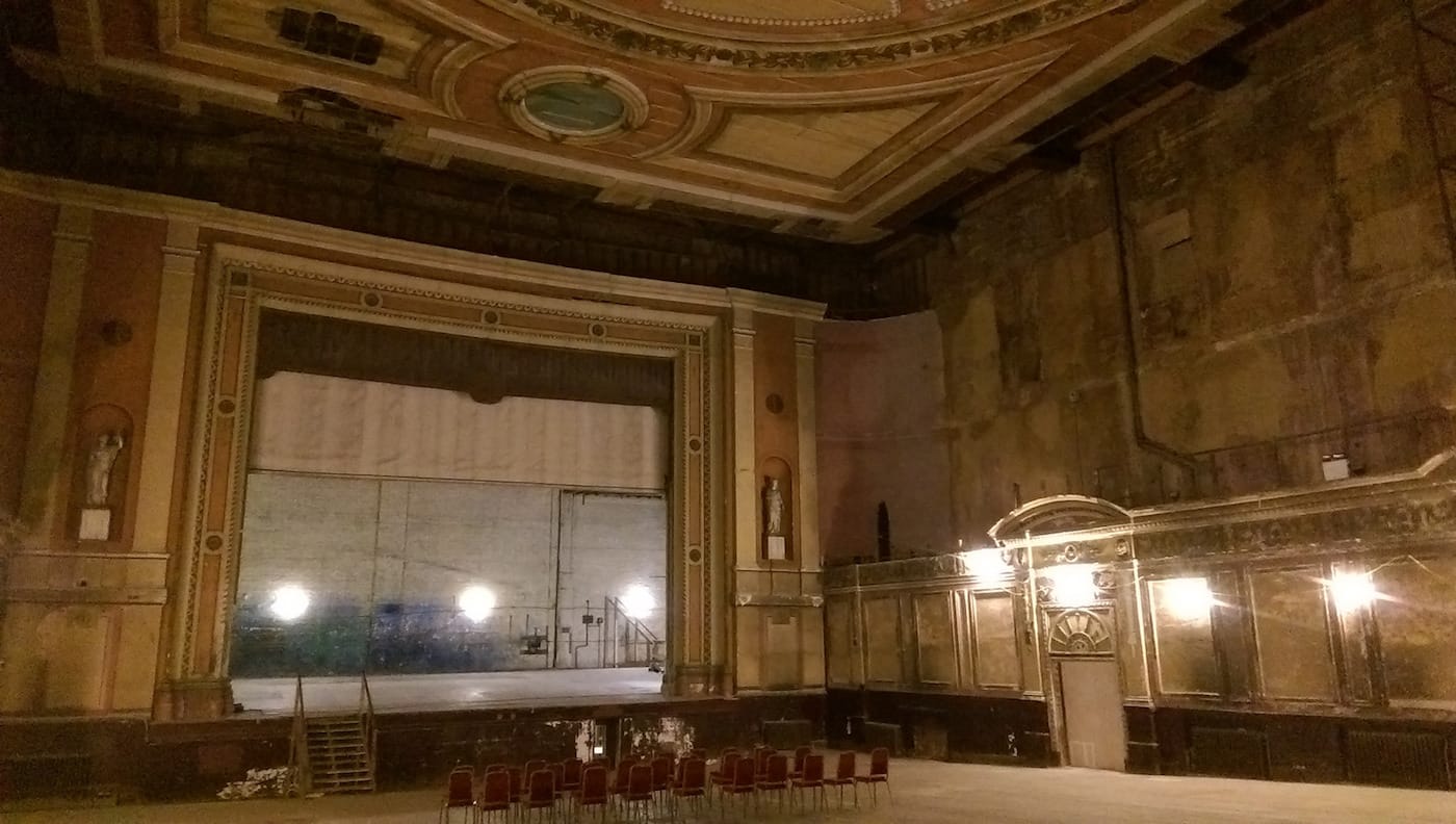 The abandoned theater at Alexandra Palace in London (photo by Oliver Mallich/Flickr)