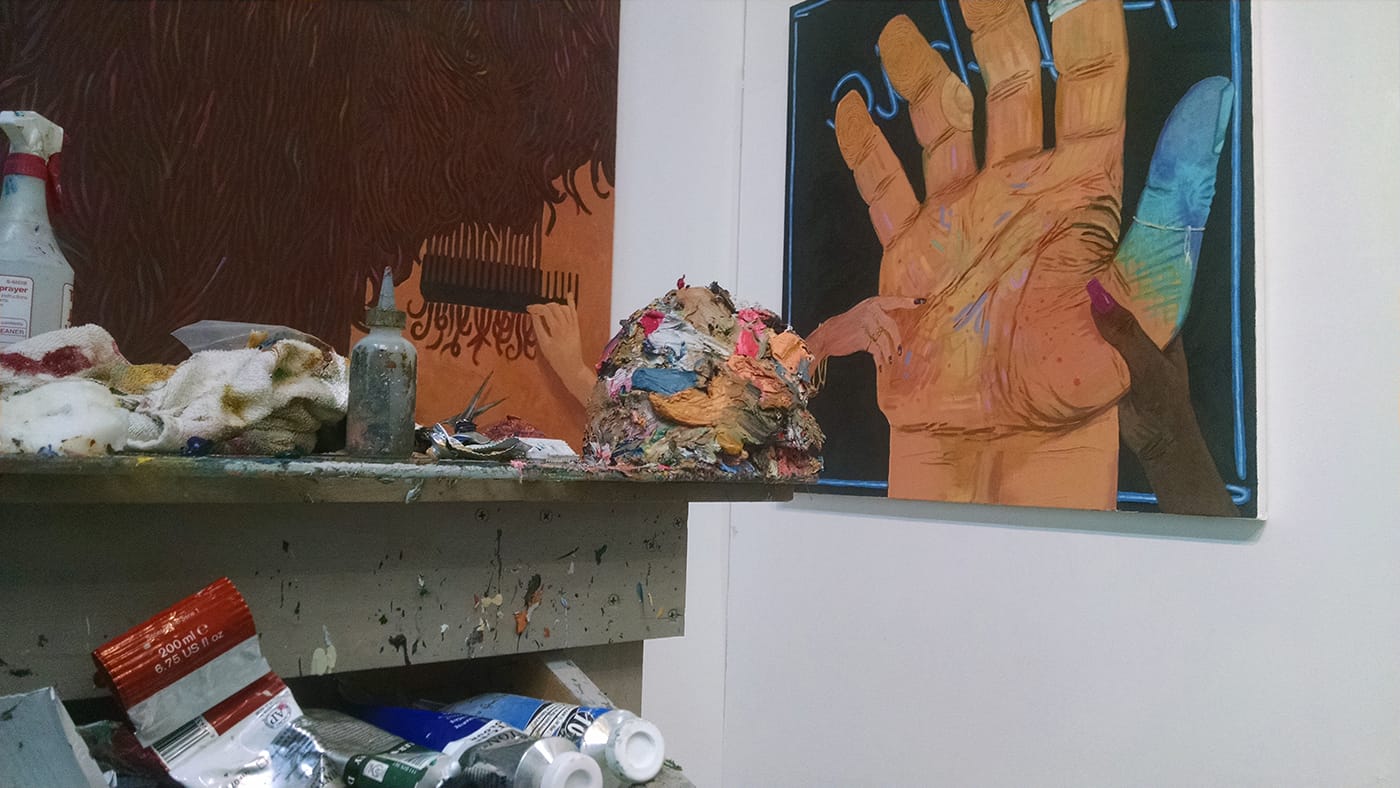 Wax mound in Paul Gagner's studio