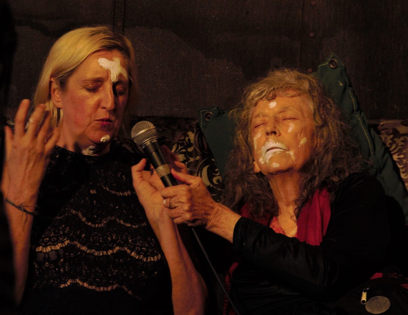 Linda Montano with Jill Mcdermid (Photo by Ventiko)