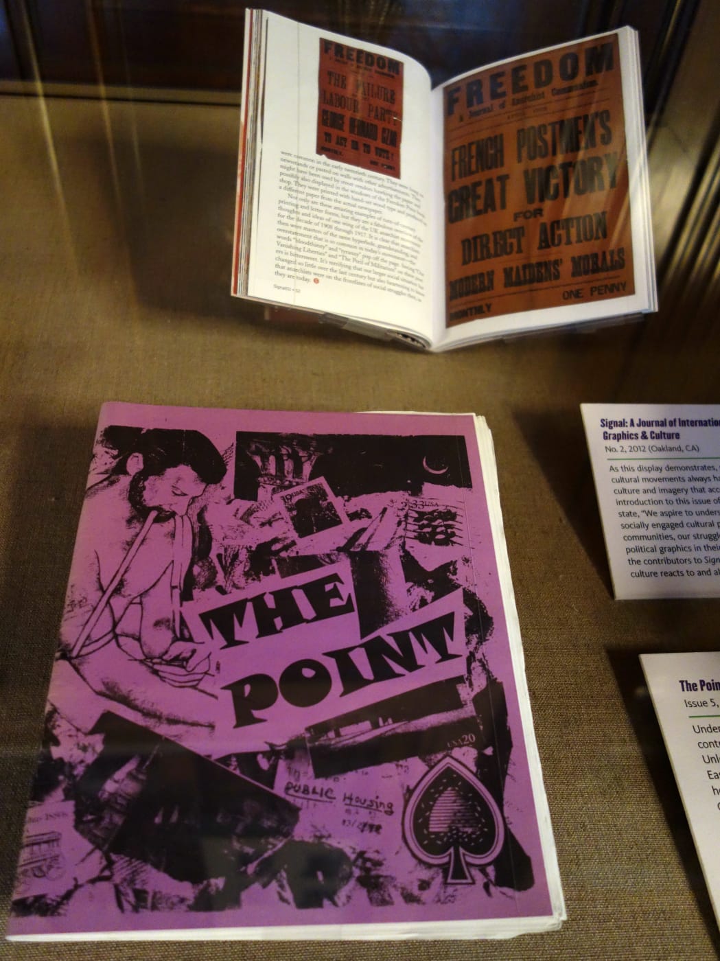 Installation view of 'Protests in Print' at the New York Public Library (photo by the author for Hyperallergic)