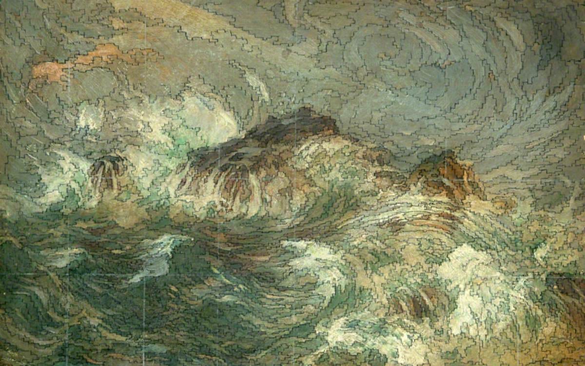 Sidney Herbert Sime, "Waves" (nd), oil on canvas (courtesy Sidney H. Sime Memorial Gallery, via Art UK)