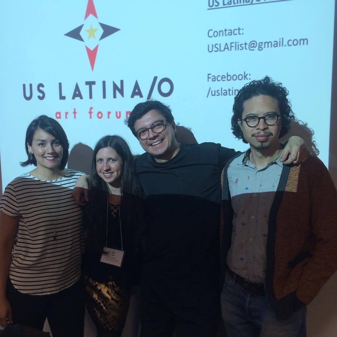 4 out of 5 leaders taken at our first business meeting held at the Latino Arts Now! Conference in April 2016 Rose G. Salseda (me), Associate Director; Sonja Gandert, Social Media Manager; Josh T. Franco, Membership Coordinator; and Sam Romero, Creative Director and Web Developer
