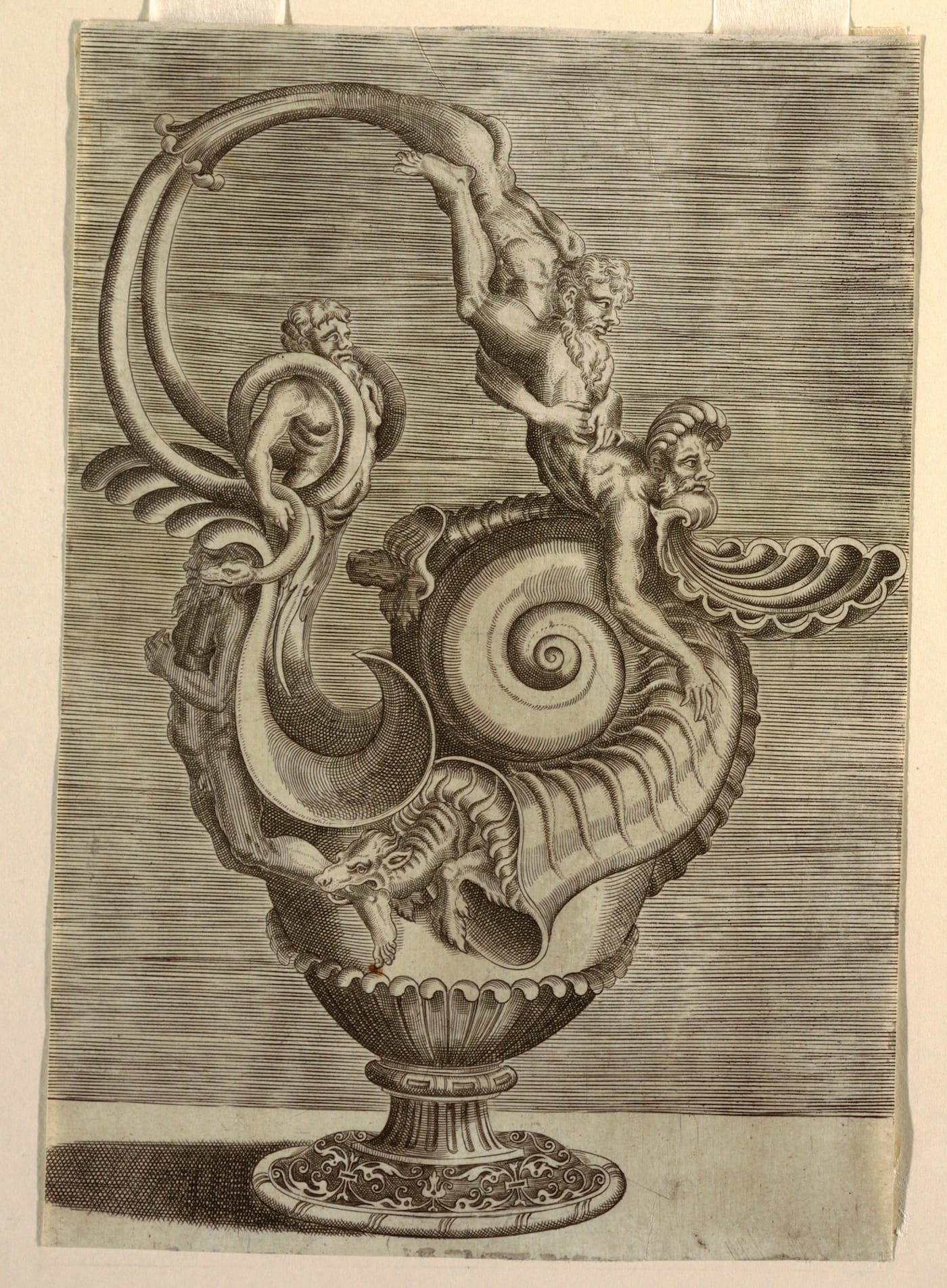 Print by Cornelis Floris II from a series of designs for ewers and vessels (1548) (all images via Cooper Hewitt, Smithsonian Design Museum)