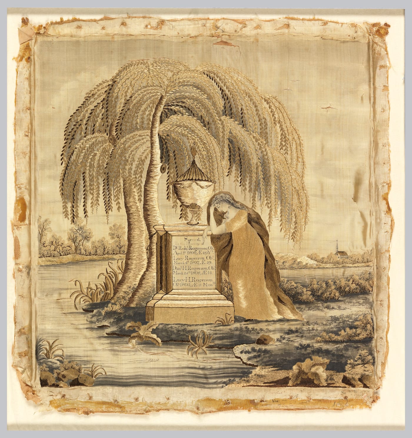 English mourning sampler (ca. 1810)