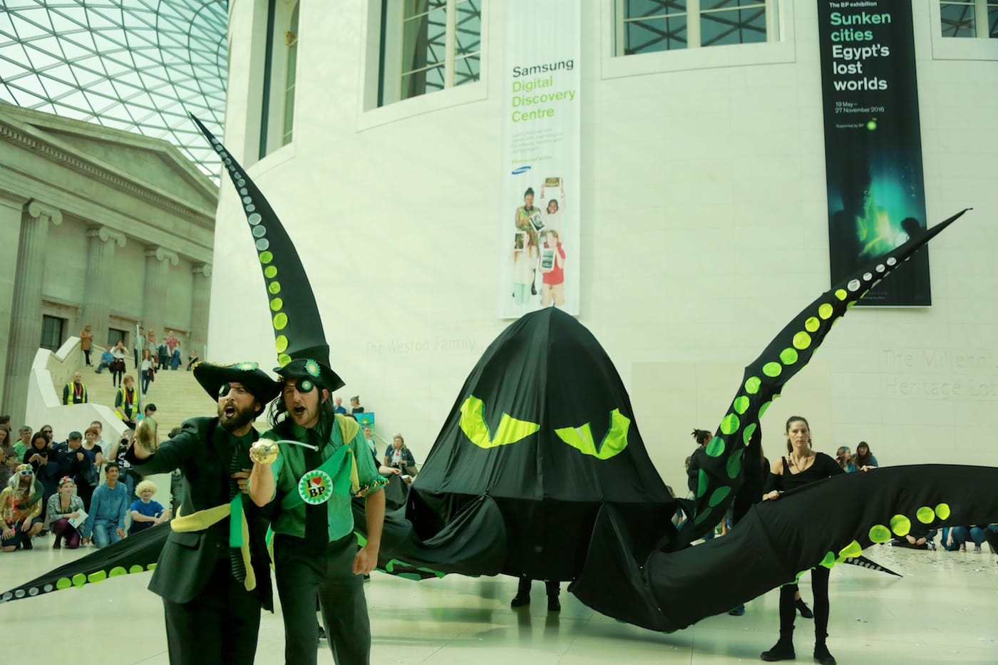 The BP kraken and pirates are surrounded during Sunday's protest performance at the British Museum (all photos courtesy BP or not BP?, all photos by Kristian Buus)
