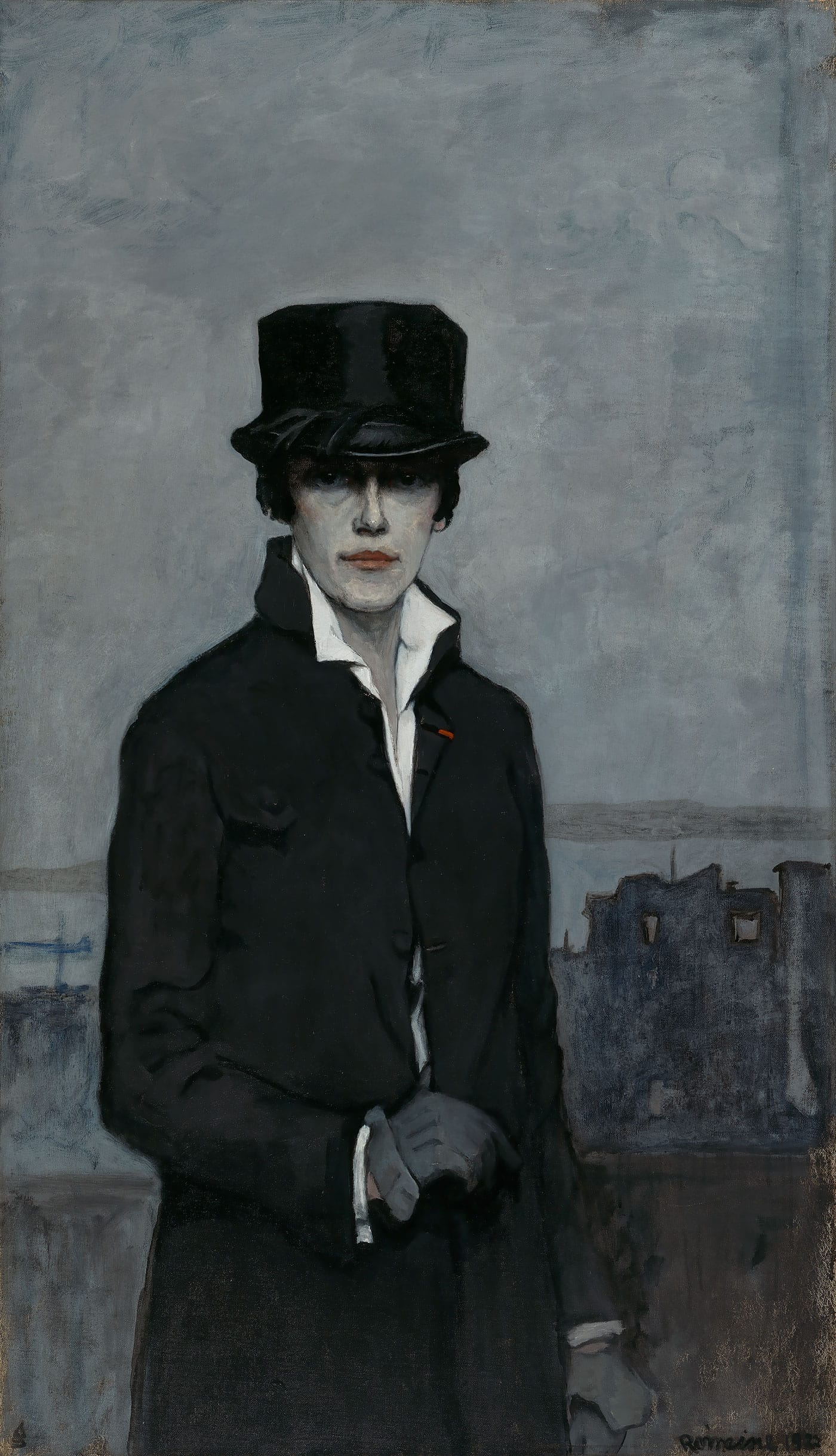 Romaine Brooks, "Self-Portrait" (1923), oil on canvas, Smithsonian American Art Museum, gift of the artist (click to enlarge)