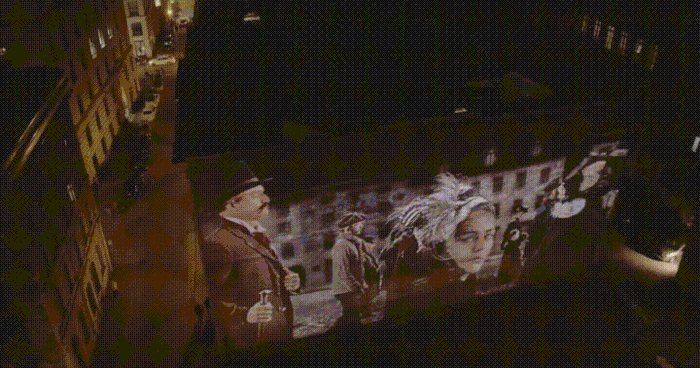 Cité Mémoire projections in Montreal (GIF by the author via Vimeo)